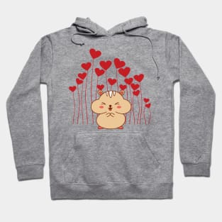 Valentine Hamster Heart balloon Chipmunk Hoodie